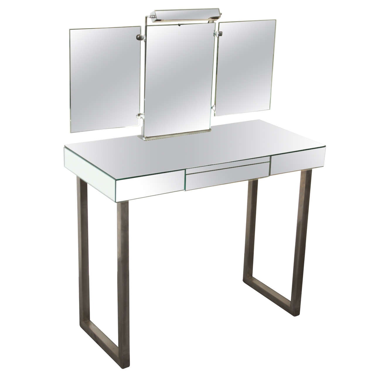 Jacques Adnet Mirrored Vanity For Sale